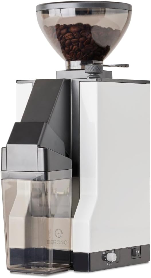 Eureka Mignon Crono Brew Coffee Grinder | 150g | 50mm Steel Burrs | Timer | White