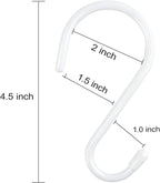 24 Pack 4-1/2 Inch White S Hooks for hanging, Large Vinyl Coated S Hangers Hooks Heavy Duty, Steel Metal Rubber Coated Closet Rod Hooks for Hanging Jeans Clothes Plant Pot Pan Cup Bathrooms Towel Robe