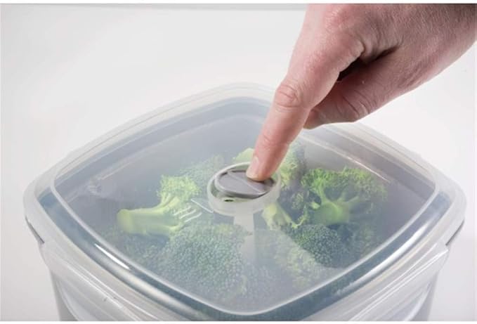 Microwave Vegetable Steamer Cooker for Healthy Cooking and Quick Meals, Cook Vegetables, Fish & Poultry, BPA-Free with Removable Strainer and Locking Vent Lid, 2.47L by Dependable Industries (Gray)