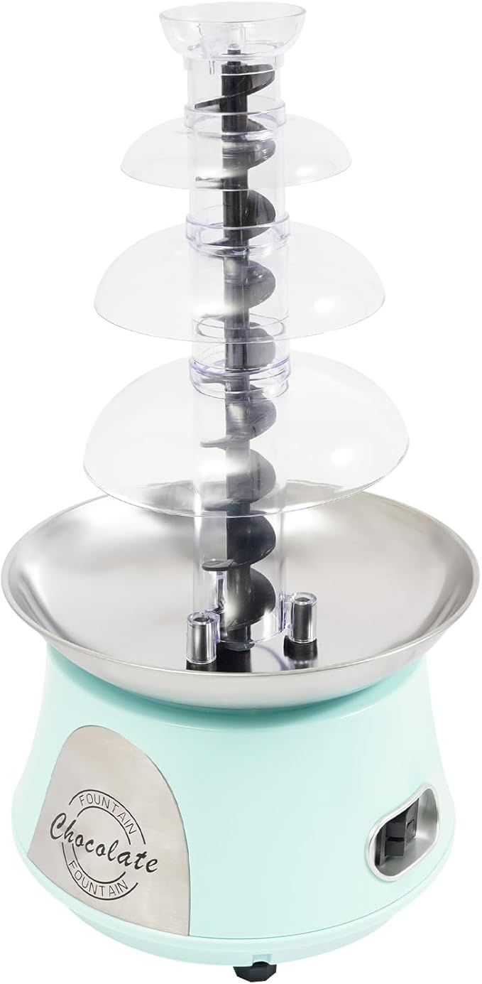 Chocolate Fountain Machine - 4 Tier Electric Chocolate Fondue Fountain Machine for Parties - Melts Cheese, Queso, Candy, and Liqueur - Dip Strawberries, Apple Wedges, Vegetables, and More