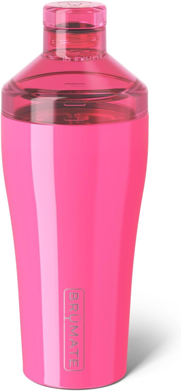 BrüMate Cocktail Shaker 22oz Insulated Stainless Steel Shaker - 100% Leakproof - No Condensation (Neon Pink)