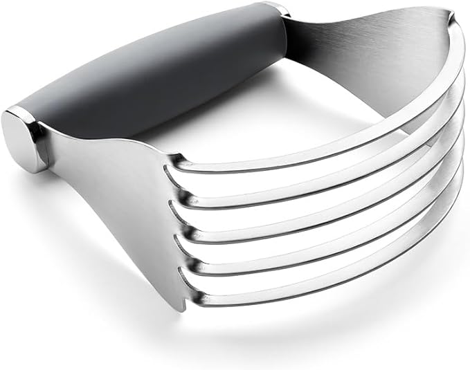 Spring Chef XL Stainless Steel Pastry Cutter Tool for Baking - Heavy Duty Dough Blender - Butter & Dough Cutter Tool with Sharp Blades - Pastry Blender for Easy Mixing - Dishwasher Safe - Gray