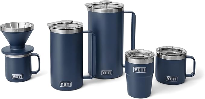 YETI Pour Over Coffee Maker Accessory Ramblers, Designed for Perfect Coffee Extraction Anywhere, Stainless Steel, fits any V60 Filter, Rescue Red
