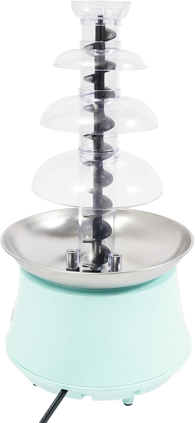 Chocolate Fountain Machine - 4 Tier Electric Chocolate Fondue Fountain Machine for Parties - Melts Cheese, Queso, Candy, and Liqueur - Dip Strawberries, Apple Wedges, Vegetables, and More