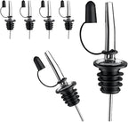 6 Pack Leak-Proof Dust Cap Wine Pourers,Stainless Steel Bottle Pourers for Alcohol, Olive Oil & Syrups- Fast, Controlled Pouring,Bar & Home Kitchen Accessories