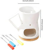 Fenteer Chocolate Fondue Pot Cheese Melting Insulated Pot Butter Heater with Forks for Dinner Party Engagement