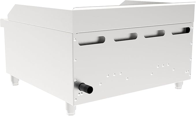 24 Inch Commercial Gas Lava Rock Charbroiler, Stainless Steel Countertop Grill with 2 Burners 56000 BTU, Cast Iron Grates, Restaurant BBQ Broiler, Natural Gas/Propane