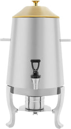 Coffee Urn with Fuel Holder 3.5 Gal/13L, Stainless Steel Beverage Dispenser Hot Drink Dispenser with Stand, Tea Water Coffee Chafer Urn for Parties Buffet Catering Commercial Home (Gold Lid)