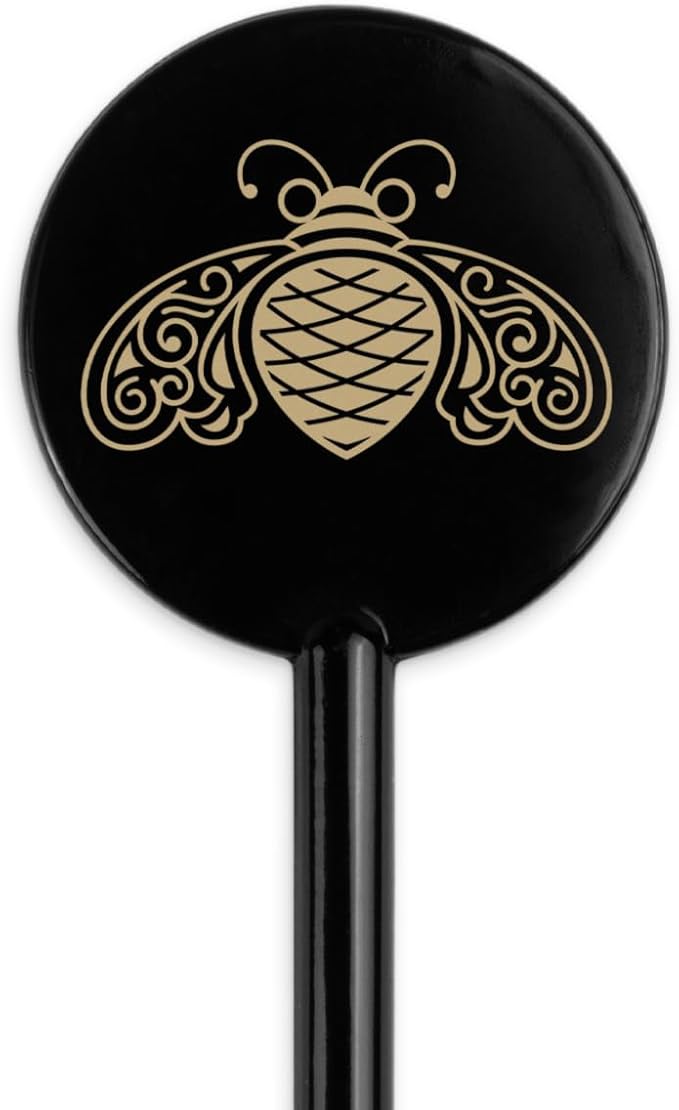 5.5" Custom Black Disc-Top Stirrer – Personalized Drink Stir Sticks with Full-Color Printing – Sleek Bar & Coffee Stirrers – 50 Pack