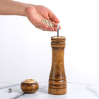 Wooden Pepper Grinder Mill, 8 Inch Salt or Mill Grinder Refillable with Adjustable Coarseness, Acacia Wood Peppercorn Grinder Shaker Tableware Gifts Manual Pepper Grinder Kit Seasoning Mill