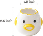 ZOSTLAND Egg Yolk Separator, HQ Creative Ceramics Cute Little Chicken Egg Yolk White, Funny Style Simple Automatic Separation Baking Assistant Tool (Upgrade Yellow Chick)