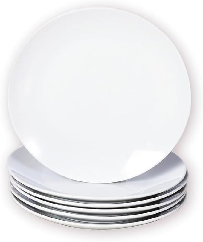 Miicol Small Dessert Plates Set of 6, Ceramic White Appetizer Plates 6 Inch, Mini Porcelain Serving Plate for Cake, Bread, Salad, Snack