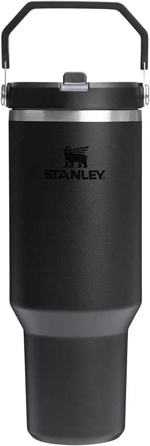 Stanley IceFlow 2.0 Flip Straw Tumbler with Handle 40 oz | Twist On Lid and Flip Up Straw | Leak Resistant Water Bottle | Insulated Stainless Steel | BPA-Free | Black 2.0