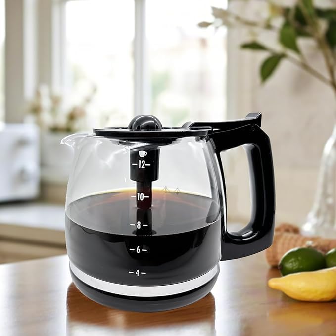 Coffee Machine Replacement 12-CUP Glass Pot, Compatible With Kitchenaid KCM1209 KCM1208 Cuisinart DCC 1220BKS, Capresso SG300, Gourmia GCM3260, Krups Essential Wamife Mueller 12 cups coffee machine
