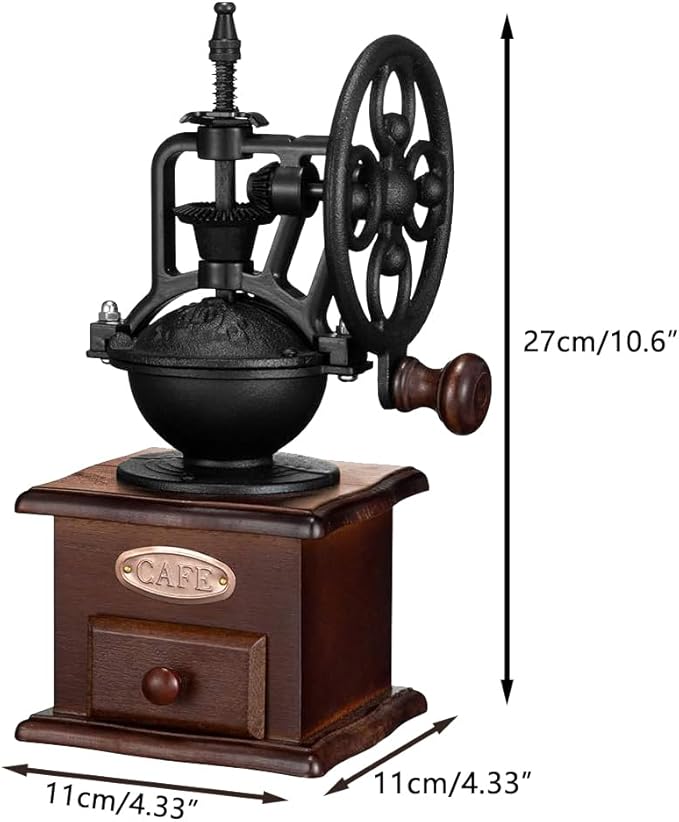 Manual Coffee Grinder,Hand Coffee Grinder,Coffee Bean Grinder Coffee Grinders For Home Use Vintage Wooden Coffee Decor Retro Coffee Maker