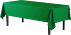 Exquisite Party Solids 12-Pack Premium Plastic Tablecloth 54in. x 108in. Rectangle Table Cover - Emerald Green