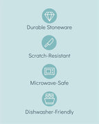 Stoneware dinnerware set 8 persons 24 pcs – Ultra chic matte black plates and bowls set – Dishwasher and microwave safe – Bowl and plate set – Dinner service Pure Living