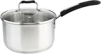 Sauce Pan, Stainless Steel 1.7 Quart Sauce Pan with Clear Glass Lid and Permanent Measurement Markings, Small Boiling Pot, Induction, Gas Electric Compatible