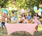 Utopia Kitchen 6FT Spandex Tablecloth [1 Pack, Pink] 200 GSM Stretch, Fitted, Washable and Wrinkle Resistant Table Cloth Rectangle Cover for Trade Shows, Wedding, Parties [72Lx30Wx30H Inch]