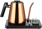Lafeeca DJ Electric Gooseneck Kettle for Pour Over Coffee & Tea - Water Boiler - Turntable Design - Quick Heating & Temperature Control - Copper
