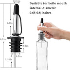 6 Pack Leak-Proof Dust Cap Wine Pourers,Stainless Steel Bottle Pourers for Alcohol, Olive Oil & Syrups- Fast, Controlled Pouring,Bar & Home Kitchen Accessories