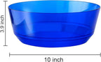 Hioasis 8 Pack Plastic Serving Bowls 128oz Clear Blue Plastic Bowls Heavy Duty Disposable Serving Bowls for Party Snack & Salad & Candy & Bar Buffet & Pool Party