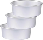 HomeMall 9 x 3 inch Round Cake Pan Set of 3, Aluminum Baking Pans for Layer Cakes, Heavy Duty Non-Stick, Evenly Baking Molds for Home Kitchen, Birthday Wedding Anniversary