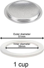 1/2/3/6/9/12 Cup Espresso Maker Replacement Gasket, Coffee Maker Rubber Gasket, Moka Pot Silicone Seal For Espresso Moka Stove Pot, Stovetop Espresso Maker Seal (1 cup+sieve)