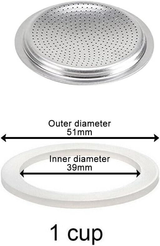 1/2/3/6/9/12 Cup Espresso Maker Replacement Gasket, Coffee Maker Rubber Gasket, Moka Pot Silicone Seal For Espresso Moka Stove Pot, Stovetop Espresso Maker Seal (1 cup+sieve)