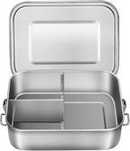 UPTRUST Leak Proof Stainless Steel Bento Container for Lunch, 40oz Bento Lunch Box for Kids or Adults, 3 Compartment Packing Box for Meal Fruit Snack (40OZ/1200ML)
