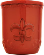 ACK Utensil Holder, Utensil Crock, Modern Kitchen Decor, Kitchen Storage(Fleur De Lis Burnt Orange)