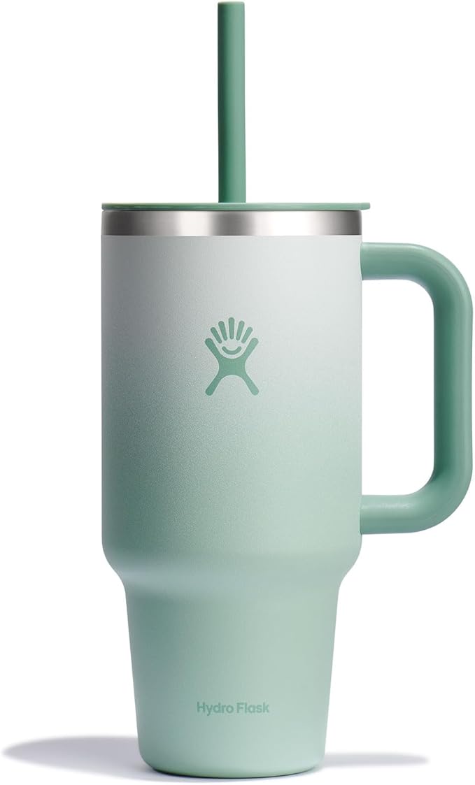 Hydro Flask 32 Oz Travel Tumbler with Handle, Lid and Straw - Insulated Stainless Steel in Matcha Ombre