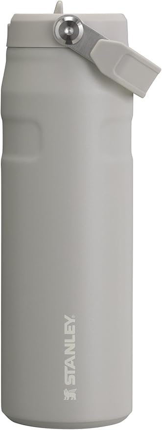 Stanley IceFlow Flip Straw 2.0 Water Bottle 24 OZ | Built-In Straw with Larger Opening | Lightweight & Leak-Resistant | Insulated Stainless Steel | BPA-Free | Ash