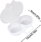 White Egg Poacher, Microwave Egg Boiler Poacher, 2 Cavity Nonstick Poached Egg Maker With Lid, Microwave Egg Cooker, Double Drain Poached Egg Cups Cookware, Egg Poachers（13 * 5cm）