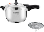 Stainless Steel Pressure Cooker with Steamer Basket Faster Cooking and Safety Pressure Release (11-Liter)