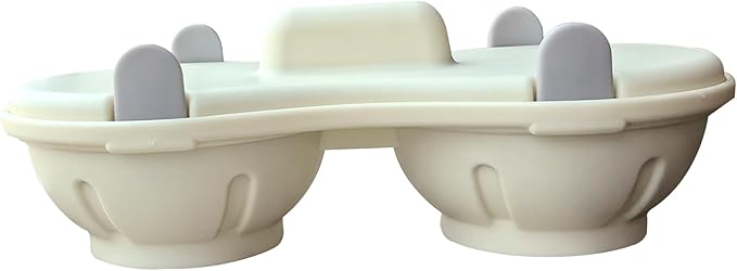 2 Cavity Microwave Egg Cooker, Breakfast Double Row Egg Cooker, Poached Egg Cup Kitchen Cooking Gadgets (Pale Goldenrod)