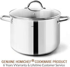 HOMICHEF Stock Pot 6 Quart Nickel Free Stainless Steel - 6 Qt Soup Pot With Lid and Handle - Small Cooking Pot 6 Quart - Ideal for Soup, Sauce, and Induction Cooking