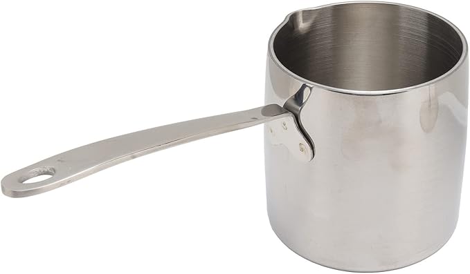 Butter Warmer Pot Quick Heat Conduction Three Layer Stainless Steel Butter Warmer with Accurate Scale Holes (450ML)