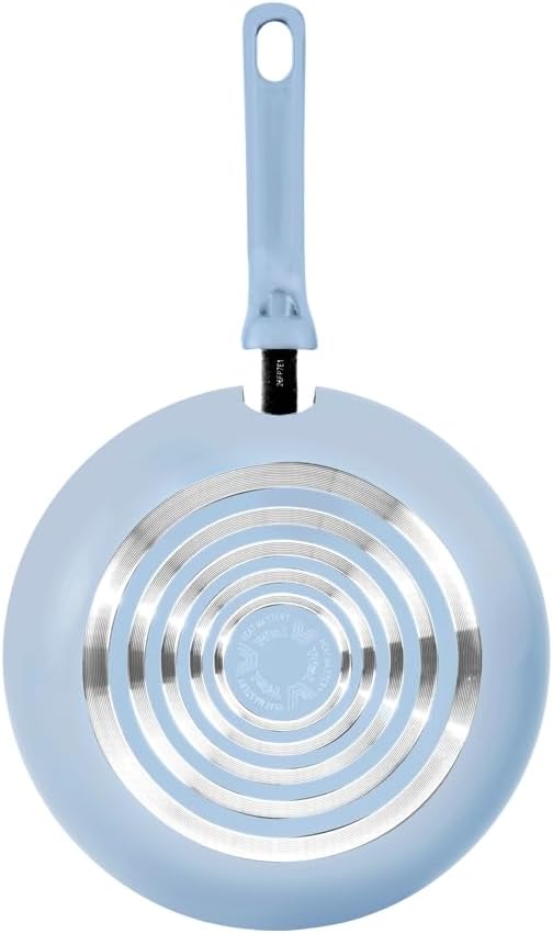 T-Fal Refresh Ceramic Nonstick Cookware Set, 12-Piece Nonstick Cookware, Oven Safe to 350°F, Stockpot, Griddle, Frying Pans, Utensils, Ceramic Pots and Pans Set, Blue