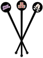7" Custom Black Plastic Drink Stirrers – Personalized Swizzle Sticks – Ideal for Cocktails, Coffee, and Events – Great for Bars, Restaurants, and Parties – 50 Pack