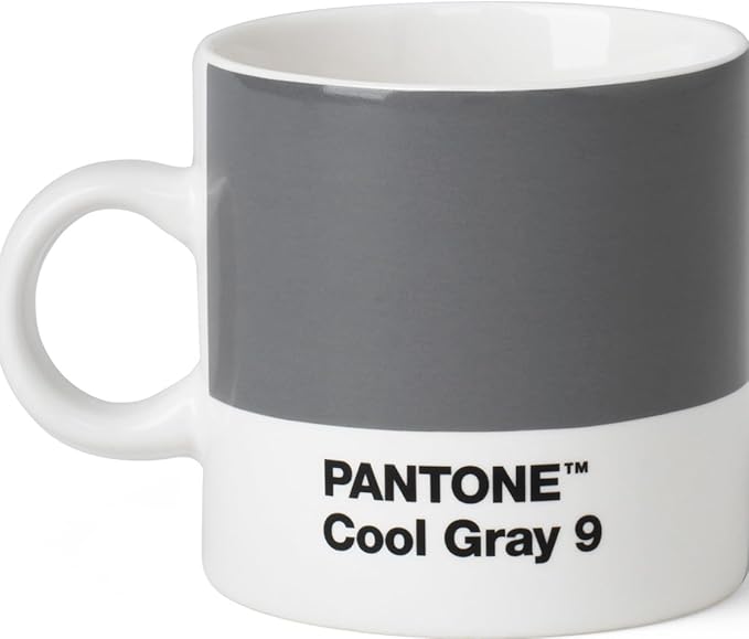 PANTONE 101040012 Ceramic Espresso Cup 6.20 x 8.60 x 6.15 cm, Ceramic, Gris Froid, 6,20 x 8,60 x 6,15 cm