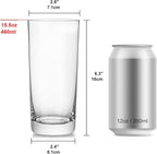 Heat-Resistant Drinking Glasses Set of 6 Double Fashioned Glass Lowball Tumblers 16oz Made From Premium Borosilicate All Crystal-Clear Water Cups, Mixed Drinkware For Daily Use - CL Count (Pack 1)