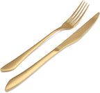Matte Gold Silverware Set, 40-Piece Stainless Steel Flatware Set Service for 8, Satin Finish Tableware Cutlery Set for Home and Restaurant, Dishwasher Safe