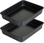 11 Inch Baking Sheets Pan Nonstick Set of 2, Walooza 2-inch Deep Baking Trays, 11X9 Inch Cookie Sheet Replacement Toaster Oven Tray, Non Toxic & Heavy Duty & Easy Clean