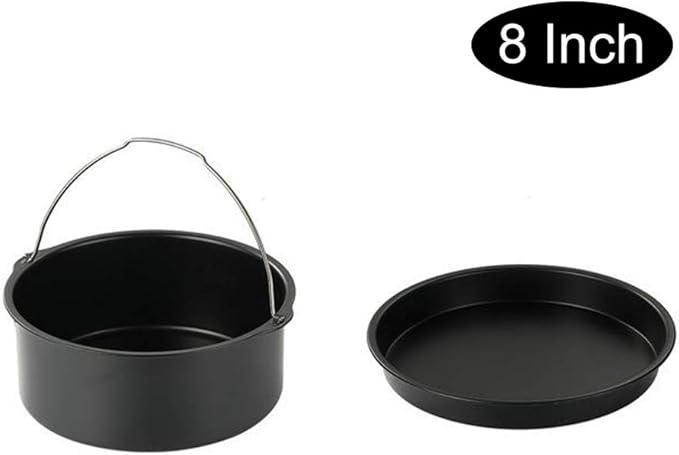 2pcs/set Universal Air Fryer Accessory set Steel Pizza Pan Baking Cake Barrel For Gourmia