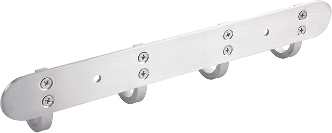 Coat Hook Rack Brushed Nickel 10.6-Inch Coat&Towel Hook Rail Wall Mounted with 4 Hooks, Durable Wall Hangers for Bedroom, Bathroom, Foyer, Hallway (SUS304 Stainless Steel)