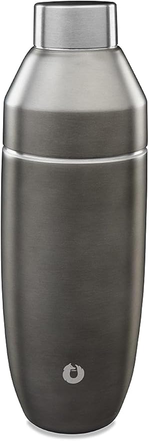 SNOWFOX Premium Vacuum Insulated Stainless Steel Cocktail Shaker, Home Bar Accessories, Elegant Drink Mixer, Leak, Proof Lid With Jigger & Built, In Strainer, Olive Grey, 22oz.
