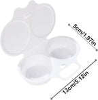 2-Cavity Nonstick Microwave Egg Poacher with Lid -White Plastic Egg Cooker for Perfect Poached Eggs