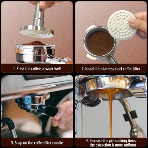 2pcs 53.3mm Espresso Puck Screen - Food-grade 316 Stainless Steel Espresso Filter - 0.8mm Thickness - Reusable Espresso Screen Filter Mesh for Espresso Portafilter