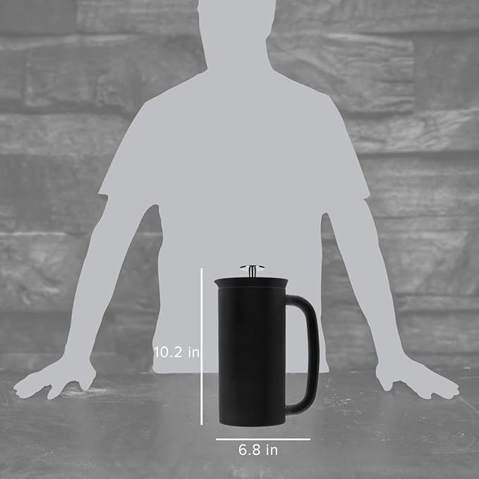 ESPRO P7 French Press Coffee Maker - Double-Walled Stainless Steel Insulated with Micro-Filter, 32 Ounces, Matte Black